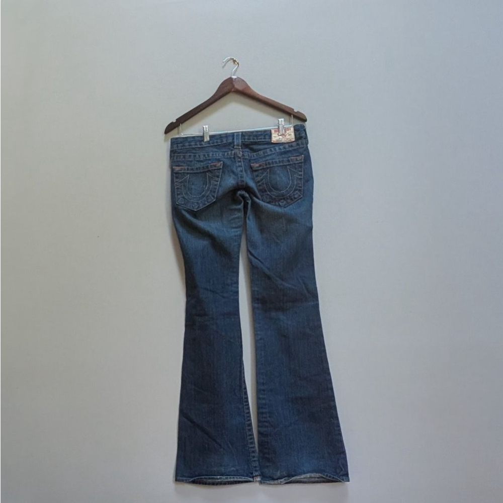 True Religion Bobby Blue Boot Cut with Orange Stitching Jeans - Size 28 - Picture 2 of 15